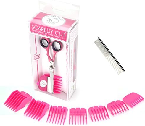Scaredy Cut Silent Pet Clipper with Safari Grooming Comb for Dogs, Stainless Steel
