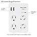 Bestten Wall Outlet Adapter Surge Protector with 2 USB Charging Ports (2.4A/Port, 3.1A Total), 4 Electrical Outlet MultiPliers with Safety Covers, Etl Certified
