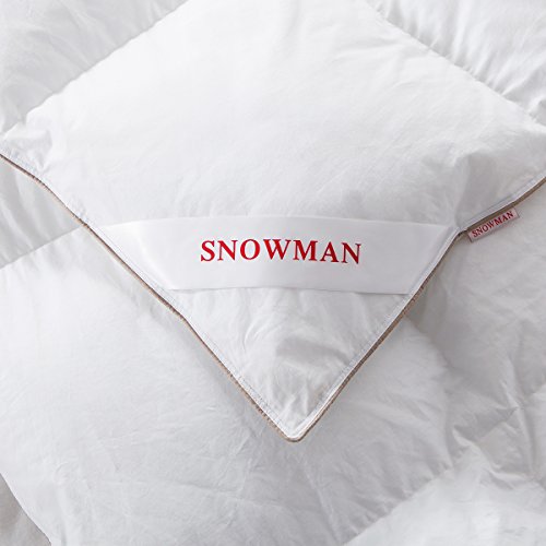 SNOWMAN White Goose Down Comforter CAL King Size 100% Cotton Shell Down Proof-Solid White Hypo-allergenic
