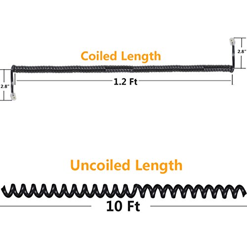 image for Telephone Handset Cord,Uvital Coiled Length 1.2 to 10 Feet Uncoiled La