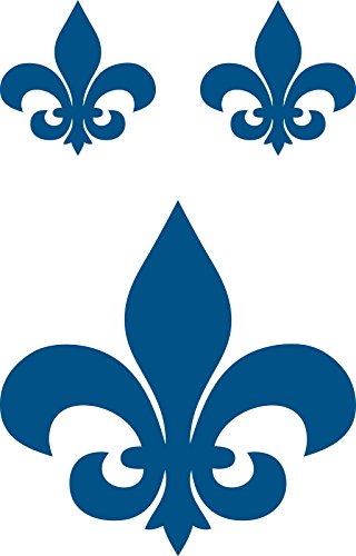 FLEUR DE LIS 4" TALL DECAL plus 2 small BLUE - manufactured & sold by EYECANDY DECALS only