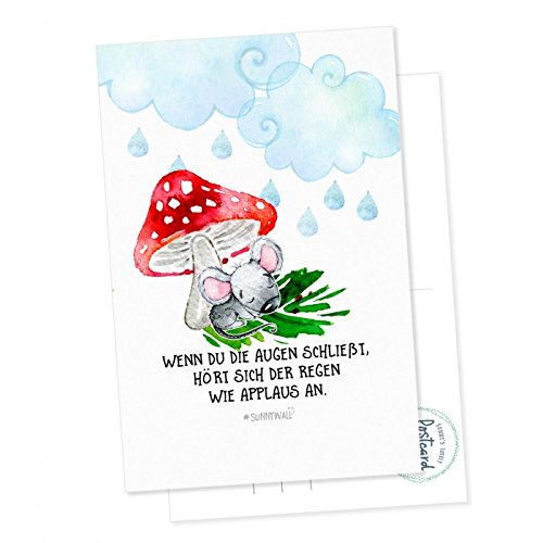 Postkarte Maus Wenn Du Die Augen Schliesst Hort Sich Der Regen