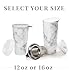 Ceramic Travel Mug with Lid. Double-Walled Insulated Cup comes with Deep Stainless Steel Tea Infuser and Bonus Silicone Top. Extra Tall Single Cup Perfectly Steeps Loose Leaf Tea … (Marble, 16 oz)