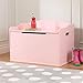 KidKraft Austin Wooden Toy Box/Bench with Safety Hinged Lid - Pink, Gift for Ages 3+, Amazon Exclusive