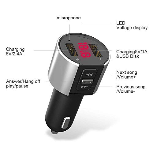 Fullfun Handsfree USB Wireless Car Mp3 Fm Transmitter Bluetooth Modulator Car Kit With Dual USB Port
