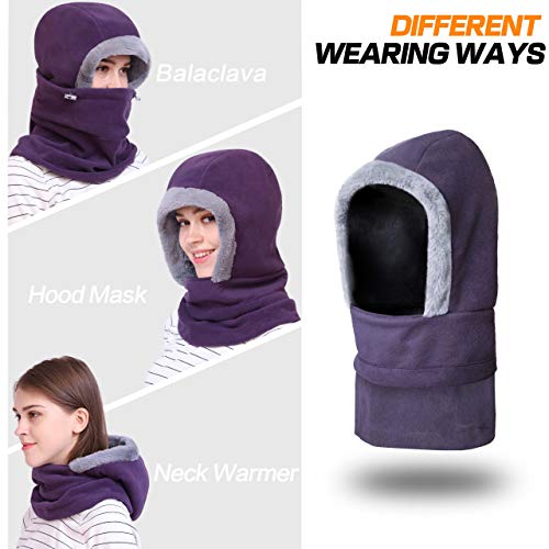 DIMPLES EXCEL Balaclava Fleece Hood Winter Warmer Balaclava Fleece Hood Ski Face Mask Wind Resistant for Men and Women