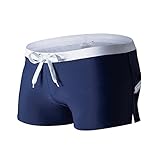 LETSQK Men's Beach Sexy Havana Short Swim Trunk Navyblue M