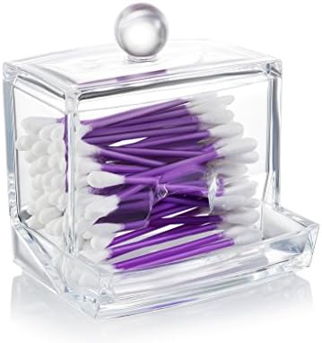 q tip holder acrylic - compact Swab Organizer - Cotton Bud Storage Box