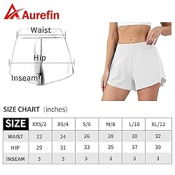 Aurefin Women's 2 in 1 Flowy Running Shorts High