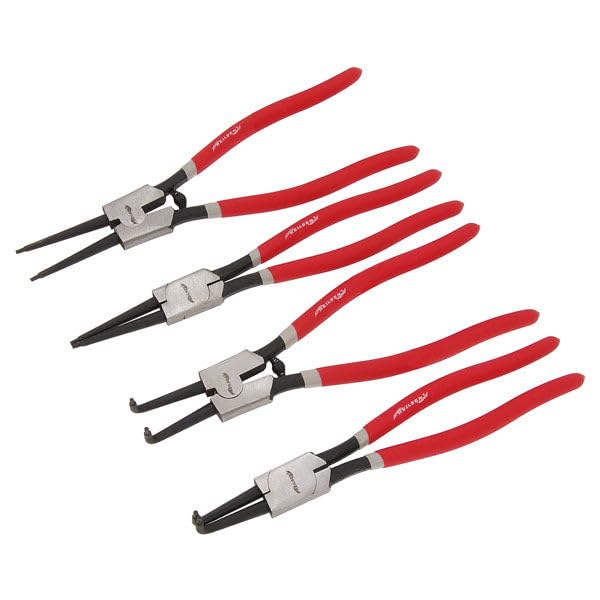 Neilsen CT2337 4pc Circlip and Snap Ring Pliers Set - Size: 13in / 325mm | Straight and 90 Degree Tips | Ideal for Circlip Removal and Installation Applications