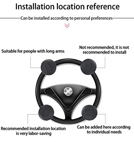 PACEWALKER Steering Wheel Knob Spinner, Easy Installation Flexible Control Universal Fit for Car Truck SUV Tractor Trailer Big Rig Boat & More (Black) - Thumbnail 3