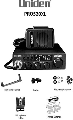 Uniden PRO520XL Pro Series 40-Channel CB Radio. Compact Design. ANL Switch and PA/CB Switch. 7 Watts of Audio Output and Instant Emergency Channel 9. (Renewed)
