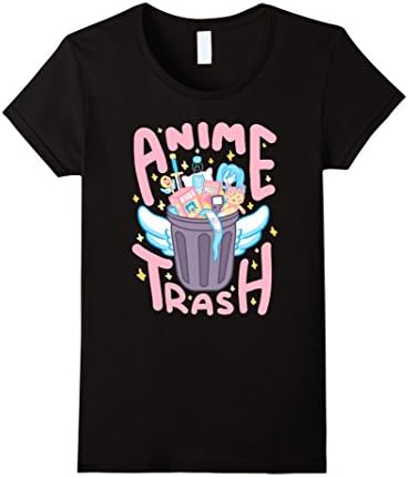 Women's Street Cherub Anime Trash Black Tee Medium Black
