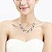 Glamorousky Blue Leaves Necklace with Blue Austrian Element Crystals