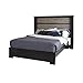 South Shore Gloria Headboard with Lights Chocolate and Weathered Oak, Contemporary