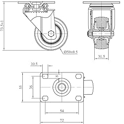 Finnhomy 2 Inch Caster Wheels Set of 4 Heavy Duty