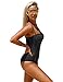 Grapent Women Lace Crochet Halter Strap One-Piece Bathing Suit Swimsuit Swimwear