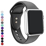 a8Miss Apple Watch Band, Silicone Replacement Iwatch Bands Series 1, Series 2,Series 3 (38mm S/M, Dark Gray)