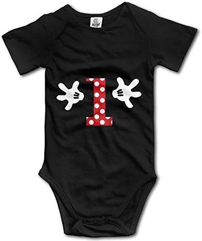 UKW Baby Boys' First Anniversary - One Year Old Crew Neck Bodysuits Black