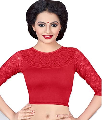 Pdezaart Present Women's Streatchable Raw Silk Free Size Readymade Net Saree Blouse