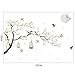 LiveGallery White Peach Blossm Flowers Wall Decals Removable DIY Tree Branches Birds Saying Art Decor Wall Stickers Murals for Living Room TV Background Kids Girls Rooms Bedroom 8 Sheets of 12