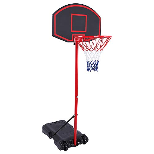 WAFJAMF Portable Basketball Hoop Height Adjustable Basketball Stand System for Youth Teenager