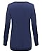 ZANZEA Women's Loose V Neck Long Sleeve Pullover Pocket T-shirt Top Blouse Blue US 10-12/Tag Size L