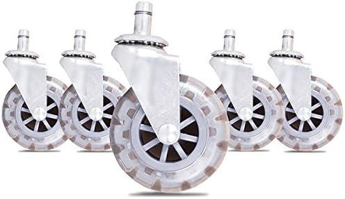 Workablez Office Chair Casters - Set of 5 Replacement Polyurethane Caster Wheels for Desk Chairs - 3” Size