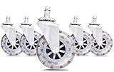 Workablez Office Chair Casters - Set of 5 Replacement Polyurethane Caster Wheels for Desk Chairs - 3
