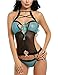Avidlove Women Strappy Bondage Sexy Lingerie Lace Babydoll Halter Sleepwear Bra Chemises Blue Medium