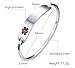 (Free Engraving) Stainless Steel Medical Alert ID Bangle Bracelet,Silver,7.5
