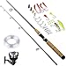 PLUSINNO Portable Two-Piece Spinning Rod Graphite Medium Fast Action 7' Spinning Fishing Rod and Reel Combo