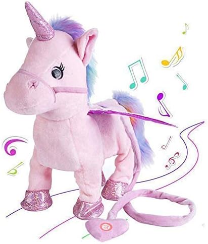 MSAI Unicorn Plush Toys Singing Walking Electronic Pet Pegasus Robot Horses Stuffed Animal Musical Pony Soft Toy Gift for Baby Toddlers Kids Battery Powered