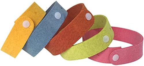 100% Natural Mosquito Repellent Bracelet, Individually-Wrapped Wrist Bands, Natural Ingredients, 5 Piece