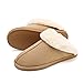WATMAID Womens/Mens Cotton House Slippers, Bootie Slippers Memory Foam Fleece Lining for Indoor/Outdoor, Khaki, 9-9.5 Women/8-8.5 Men primary