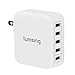 Lumsing Quick Charge 2.0 Multi-Port USB Wall Charger,40W Charging Station Dock, 1 Port QC2.0 + 4 Port with Smart IC Technology, 5 Port Wall Charging Hub for SmartPhones-Grey