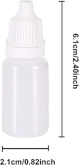 jeufun 12x 10ml Eye Dropper Bottles Plastic Squeezable White Cap Plug view 2