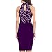 WOOSEA Women's Elegant Sleeveless Floral Lace Vintage Midi Cocktail Party Dress (Medium, Purple)