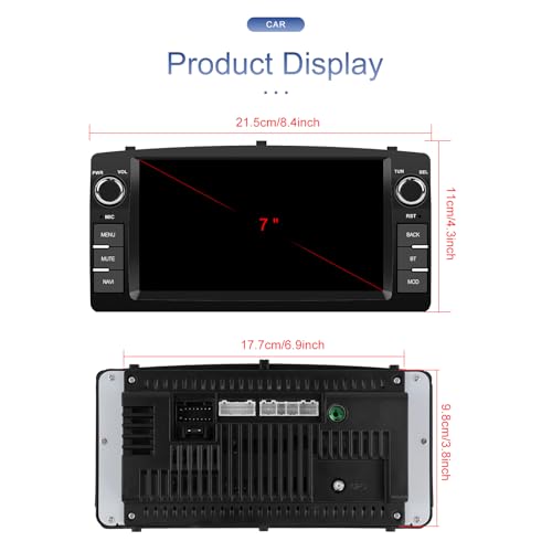 Fuluku 2+64G Android 13 Car Radio for Toyota Corolla E120 2000-2006 with Wireless Carplay Android Auto, 7 Inch Touch Screen Radio with Bluetooth/WiFi/GPS/Security Camera/FM/RDS/SWC