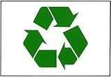 Green Recycle Symbol Sticker 7.5 x 10.75 in. Encourage Recycling. Weather Resistant.