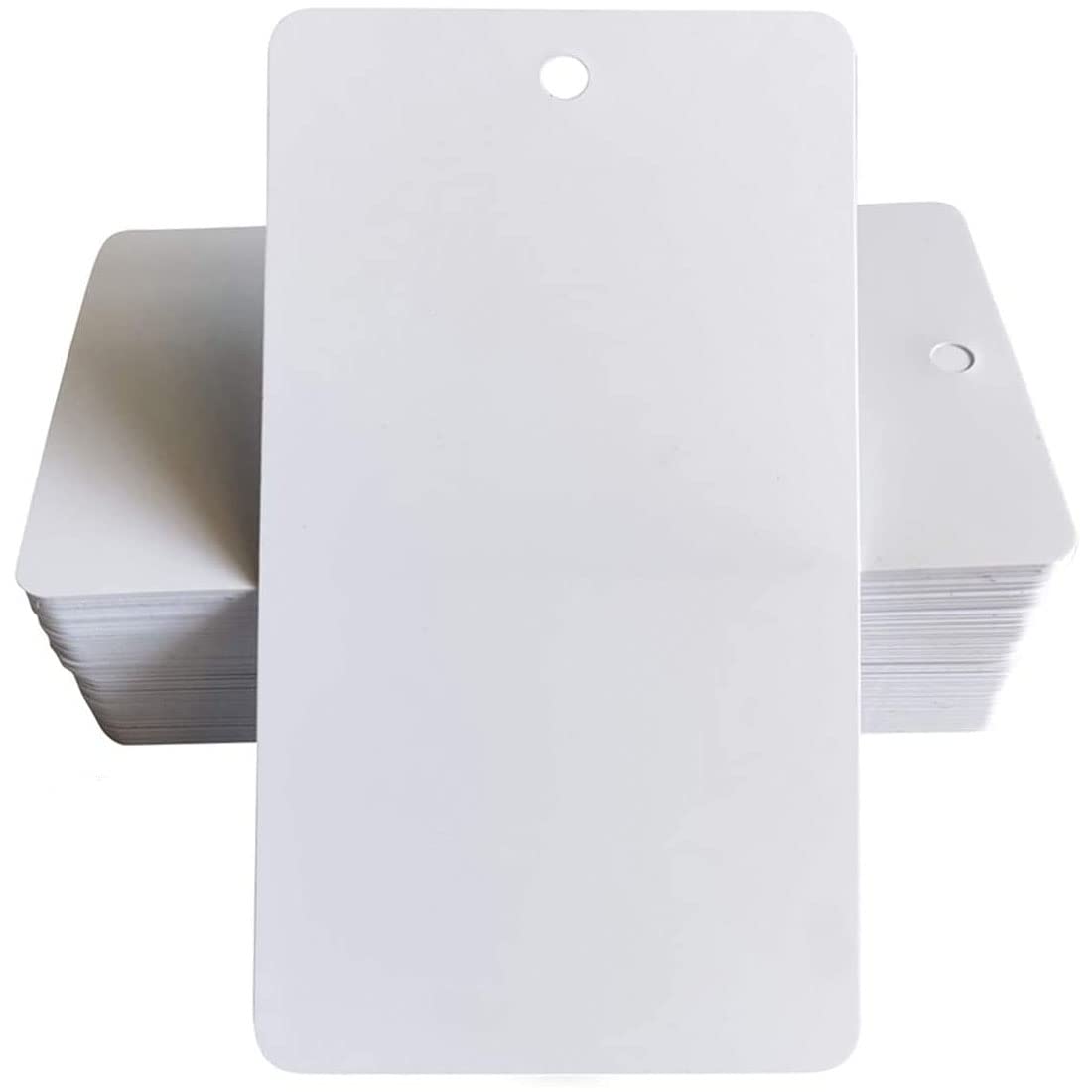 Ziyero Mini Blank Paper Labels with Hole Environmentally Friendly Paper Tags DIY Message Word Card Durable, High Toughness, for Pprice Tags, DIY, Scrapbooks, Gift Decorations Etc—300 Pieces (White)