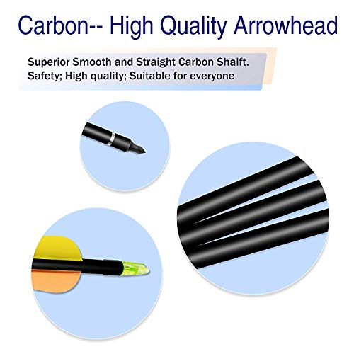 WDLHQC Fiberglass Arrows Archery 31 Inch Target Shooting Practice Arrows Recurve Bows Suitable for Youth Compound & Recurve Bow Target (12Pcs/Pack) - Thumbnail 2