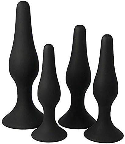 Dhlover an%All Butt Plùg 4-Piece Trainer Kit Toys for Women, 4 Butt Plùgs - Beginner Starter Set (Color : Black)