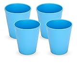 Green Eats Tumblers Drinking Cups, 4 Pack, Blue