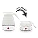 Nathome Travel Foldable Electric Kettle - Fast Water Boiling - Food Grade Silicone - Small, Collapsible, Portable - Boil Dry Protection - .6 Qt - 100/120v - 850W US Plug- White