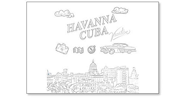 Imán para nevera con dibujo de Havanna, Cuba : Amazon.es ...