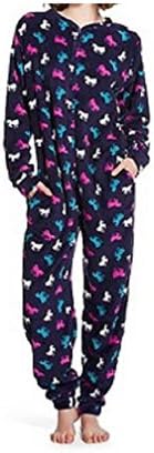 Women's Adult Onesie Sleepsuit Pajamas Unicorn Blue (L)