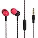 OARIE Earphones, in-Ear Headphones Stereo Earbuds with Microphone for iPhone, iPod, iPad, Samsung (Red)