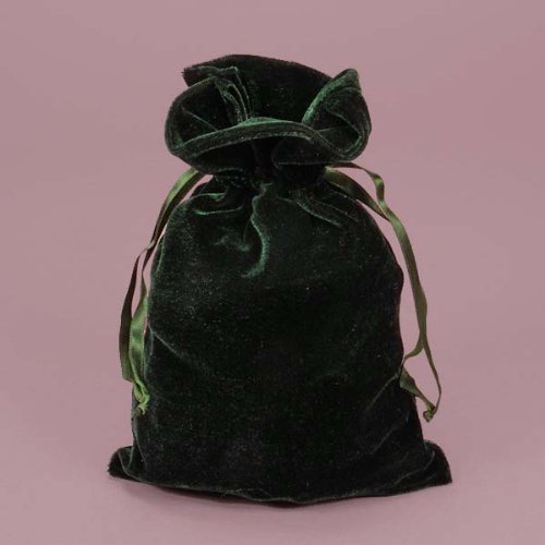 Hunter Green Velvet 6x9 Tarot and Dice Bag