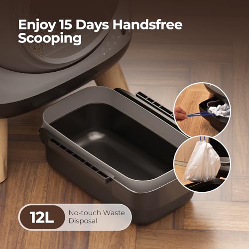 Self Cleaning Litter Box, ZHMZ G1 Automatic Cat Litter Box for Cats, Robot Cat Litter Box with Large Openning/Odor-Control/Dual Safety Protection
